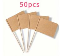 50 pezzi/100 pezzi, Bandierine per stuzzicadenti vuote, contrassegni per formaggi, etichette per alimenti, per buffet di feste, etichette per formaggi, contrassegni per cocktail per decorazione, mini 