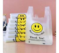 50 pezzi/100 pezzi Borse della spesa in plastica riutilizzabili - Adatte per generi alimentari, magliette, ecc. - Ideali per negozi, centri commerciali e uso domestico, con motivi e testi casuali, bor