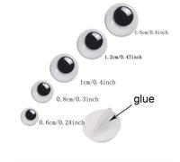 50 pezzi/100 pezzi Stick-on Wiggly Cute Big Eyes 6mm 8mm 10mm 12mm 15mm per realizzare bambole, adesivi per occhi di Halloween di Natale DIY 6mm100pz,8 mm100 pezzi,10 mm100 pezzi,12 mm100 pezzi,15 mm5
