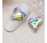 50 pezzi 12×13,0 mm, per unghie a forma di cuore di pesca, fondo appuntito, gioielli con diamanti, ghiaccio attraverso l'amore, unghie con diamanti - Paradiso 50 pezzi