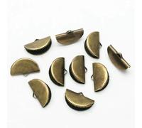 50 pezzi 13/15/20/25 mm terminali in metallo per connettori di chiusura per cordini in pelle con nappe, fermagli per la creazione di gioielli HK096 - Bronzo antico - Dimensioni miste (50 pezzi)