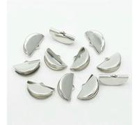 50 pezzi 13/15/20/25 mm terminali in metallo per nappe in pelle, connettori, fermagli per la creazione di gioielli HK096 - Colore argento opaco - Dimensioni miste (50 pezzi)