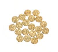 50 pezzi,15mm Stile moneta semplice rilevatore, ciondolo collana, etichetta charm, accessori per la creazione di gioielli fai da te Tagli UnicaRame
