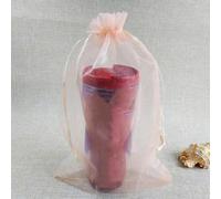 50 pezzi 15x20 17x23 20x30 25x35CM Grandi sacchetti di organza Sacchetti per imballaggio di gioielli Sacchetti per decorazioni per feste Sacchetti per bomboniere-champagne-17x23cm