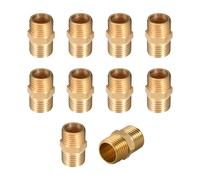 50 Pezzi, 1cm x 1cm Bsp Maschio Filettato BRASS Esagonale Nipplo Raccordo Rapido