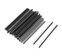 50 pezzi 2.54 mm Pitch Straight Single Row, Pin Header Connettore, 2.54 mm Pin lunghi Adattatore, in nero, per elettronica fai da te, prototipazione, collegamento di circuiti