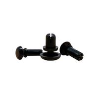 50 pezzi 2 mm 2,6 mm 3 mm 3,5 mm 4 mm 5 mm 6 mm bianco nero tipo R in nylon plastica pressa rivetto vite tubo di espansione ancoraggio spina for scheda PC(Black,3.2mm,M4 4mm)