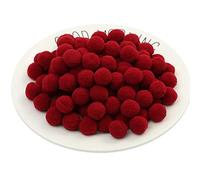 50 Pezzi 20mm Pompon Piccole Pon Pon Passamaneria Pompon Cotone Pompom Palla Mini Ponpon Palline Deco Pom Pon Natalizi Pom Pom Colorati Piccoli Pon Pon per Fai da Te (42_ Bordeaux)