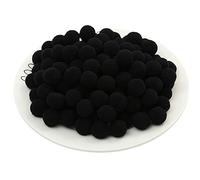 50 Pezzi 20mm Pompon Piccole Pon Pon Passamaneria Pompon Cotone Pompom Palla Mini Ponpon Palline Decorativo Pom Pon Natalizi Pom Pom Colorati Piccoli Pon Pon Feltro Pompon per Fai da Te (29_ Nero)