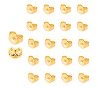 50 pezzi/25 paia di orecchini a farfalla sul retro, chiusura sicura dell'orecchio di ricambio in oro per orecchini a lobo, risultati di gioielli in acciaio inossidabile 304