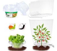 【50 pezzi】 25 pezzi collari a lumaca con 25 sacchetti di protezione dagli insetti, 99% in più di protezione contro lumache, per respingere le lumache, per le vostre piante da insalata, protegge le