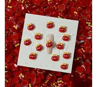 50 pezzi 3D carini ciondoli per nail art a forma di carota in resina, a forma di coniglio, serpente, pera, decorazioni per nail art fai da te, forcine per unghie, accessori *-Red-Snake