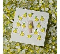 50 pezzi 3D carini ciondoli per nail art a forma di carota in resina, a forma di coniglio, serpente, pera, decorazioni per nail art fai da te, forcine per unghie, accessori *-Pera