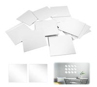 50 Pezzi 5x5 cm Specchio Piastrelle Autoadesive Acrilico Specchio Quadrato | Mini Decorazione Mosaico Autoadesivo Non Fragile, Adatto per Decorazione Murale Fai Da Te, Soggiorno, Cucina, Bagno