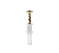 50 pezzi 6x30mm Tubo di espansione in plastica, ancoraggio for calcestruzzo a colonna, tassello a muro, fissaggio del telaio, tubo con viti, bianco