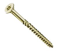50 pezzi 8,0 x 200 mm Viti per strutture in legno a testa svasata, TORX in acciaio a zincatura gialla con approvazione