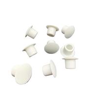 50 pezzi 9 mm 10 mm 11 mm tappo in gomma morbida testa tappo antipolvere impermeabile bianco/nero tappi di tenuta for tubi rotondi copriviti(White,10mm Hole)