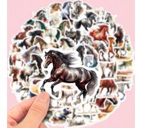 50 pezzi Adesivi con disegni di cavalli per decorare telefono, computer portatile, bagagli, quaderno, tazza, casco, come gadget per feste di compleanno a tema cavalli, morso di cavallo, adesivi per co