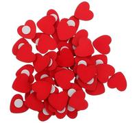 50 Pezzi Adesivi Cuore in Legno Rosso per Artigiani e Feste | Forma a Cuore, Riutilizzabili e Stabili, per Etichette, Biglietti, Aula, Matrimonio, Compleanno