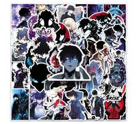 50 pezzi Adesivi di merchandising Solo Leveling, adesivi anime Solo Leveling, adesivi da auto Solo Leveling, set di adesivi cartoni animati, adesivi impermeabili per borraccia, computer, laptop, telef