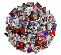 50 pezzi, Adesivi di Spider-Man Marvel disegnati a mano, Decalcomanie con motivo da supereroe, Adesivi impermeabili per skateboard, laptop, motociclette, giocattoli, regali per le vacanze, decorazioni
