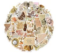 50 pezzi Adesivi frammenti d'arte vintage, stile arte vintage Torre Eiffel, impermeabili e durevoli, adatti per casco moto, auto, scatola regalo, busta, adesivi graffiti, chitarra, laptop, bagaglio, a