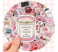 50 pezzi Adesivi ispiratori rosa impermeabili - Citazioni sull'autostima e sulla motivazione per decorare fai-da-te laptop, chitarre, skateboard, caschi e altro, articoli scolastici, ritorno a scuola
