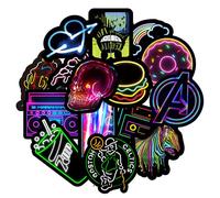 50 Pezzi Adesivi Pack, Graffiti Adesivo, Adesivi Graffiti al Neon, per Computer Portatile, Bottiglie d'Acqua, Bagagli, Skateboard, Auto, Moto, Biciclette, Valigia, 50 Stili Diversi