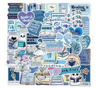 50 pezzi Adesivi per libri di colore blu, regalo perfetto per gli amanti dei libri adatto per scrapbooking, diario, laptop, skateboard, tazze d'acqua e altro, aggiunge un tocco divertente ai tuoi disp