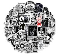 50 Pezzi Adesivi Rock Band, Adesivi Rock and Roll, Vinile Impermeabile Adesivi Band Metal Musica Graffiti Adesivi Punk Rock Stickers per Laptop Kindle Bagagli Chitarra Skateboard Auto Moto Scrapbook