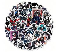 50 pezzi Adesivi ufficiali Marvel Venom di alta qualità, in PVC, alla moda e impermeabili, etichette decorative per bagagli, computer, telefoni, tazze, bottiglie d'acqua, desktop, ideali per fai-da-te