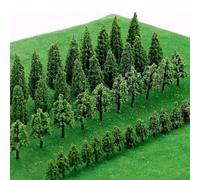 50 Pezzi Alberi Modello Misto, Modello Alberi in Miniatura, Albero del Diorama Plastic, Alberi Ferroviari per Fai da Te Paesaggio, Modello Alberi in Miniatura per Diorami Paesaggistici Fai da Te