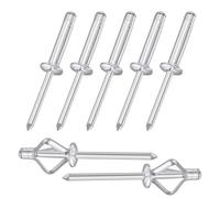 50 Pezzi Alluminio Rivetti Ciechi Esplosivi Tripli, Rivetti ad Espansione con Testa a Cupola 3,2mm 4mm per Industria Legno Metallo Automobile Mobili Navi Attrezzature Meccaniche(3.2X16mm)