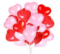 50 Pezzi Amore Palloncini cuore Rosso Rosa Cuore Palloncini per San Valentino Matrimonio Anniversario Fidanzamento Compleanno Giardino Laurea Prom Decorazione del partito Decorazione romantica