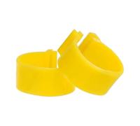 50 pezzi, anelli regolabili per cosce di pollo da 1,6-2 cm, etichette in plastica per cosce di pollame, per l'identificazione di animali da fattoria come anatre e oche,Giallo,Diametro interno 1,6 cm