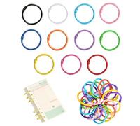 50 Pezzi Anello di Rilegatura a Colori, Anello per Libri in Metallo, Loose Leaf Binder Anelli, Anello per Carte di Conto a Mano per Album, Quaderno, Loose Leaf, Scrapbook, (Multicolore)