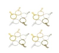 50 Pezzi Anello Portachiavi Piatto con Catenella, Confezione | Crafters e Piccoli Venditori, Adatto a Chiavi USB e Tessere, Finitura Elettroforetica Antiruggine Colore Casuale