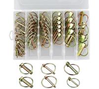 50 pezzi assortimento di lamine pieghevoli de lynch avec anneau pour remorque de tracteur agricole，Assortiment de goupilles clips rond sécurité 4.5-6-8-11 mm Acier Galvanisé