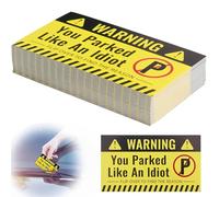 50 pezzi Bad Attenzione Parking Cards, carte con la scritta "Hai parcheggiato come un idiota", adesivi divertenti per auto, carte da gioco impermeabili per il parcheggio