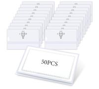 50 Pezzi Badge Portanome Con Clip E Pin Pvc Trasparente Titolare Di Carta D'identità Porta Badge Orizzontale Portabadge Holder Clip Porta Distintivo Porta Cartellino Identificativo