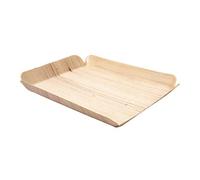 50 pezzi - Barche rettangolari 'Wood' 15 x 11,5 x 1,5 cm naturale legno