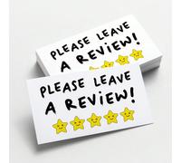 50 pezzi Biglietti di ringraziamento per i clienti, Mini biglietti da visita con messaggio "Ti preghiamo di lasciare una recensione" in inglese, adatti per piccole imprese, negozi individuali e negozi