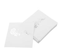 50 Pezzi Biglietti Invito Matrimonio 3d Pieghevoli in Carta Bianca | Tavoli, Note Menu e Numeri Tavolo, Stile Elegante Romantico, Adatti a Shower e Ristoranti