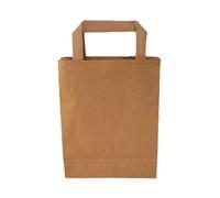 50 Pezzi Borsa Carta Reciclata Avana manico pattina Eco 26+14x40 colore marrone naturale IMBALLAGGI ALIMENTARI