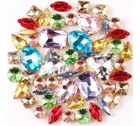 50 pezzi/borsa incastonatura per artigli in oro da cucire su strass forme mix color tè CRYSTAL di vetro fai da te rifiniture color tè-mix di colori chiari