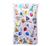 50 pezzi Borse regalo per compleanno, borse regalo quadrate in plastica bianca per trasporto a mano, borse per caramelle regalo per feste 50 pezzi,Bianco 20pz,Bianco 1 pzGrafico,Lettere,Prodotti alime