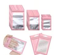 50 pezzi Borse regalo rosa, buste trasparenti per la presentazione di gioielli e accessori, buste riutilizzabili con zip per cavi, cosmetici e confezioni olografiche 6*10 cm,9*12 cm,10,5*15 cmBlocchi 