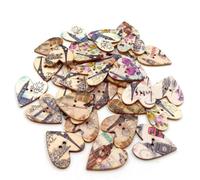 50 Pezzi Bottoni in Legno Rotondi da 25mm Due Fori per Cucito | Motivo Torre Eiffel Dipinta, per Fai e Scrapbooking, Confezione Colore Casuale