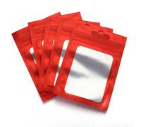 50 pezzi Buste di imballaggio rosa, buste trasparenti per appendere accessori, buste autosigillanti per cavi, cosmetici, buste di imballaggio olografiche 9*12 cm,10,5*15 cmPET