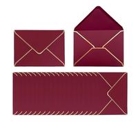 50 pezzi Bustedi invito formato, 13,5 x 18,5 cm, BusteEleganti per biglietti di auguri, Busteper invito, Bustevuote, Piccolo Buste da lettera, per matrimoni, compleanni, feste, lauree (rosso)